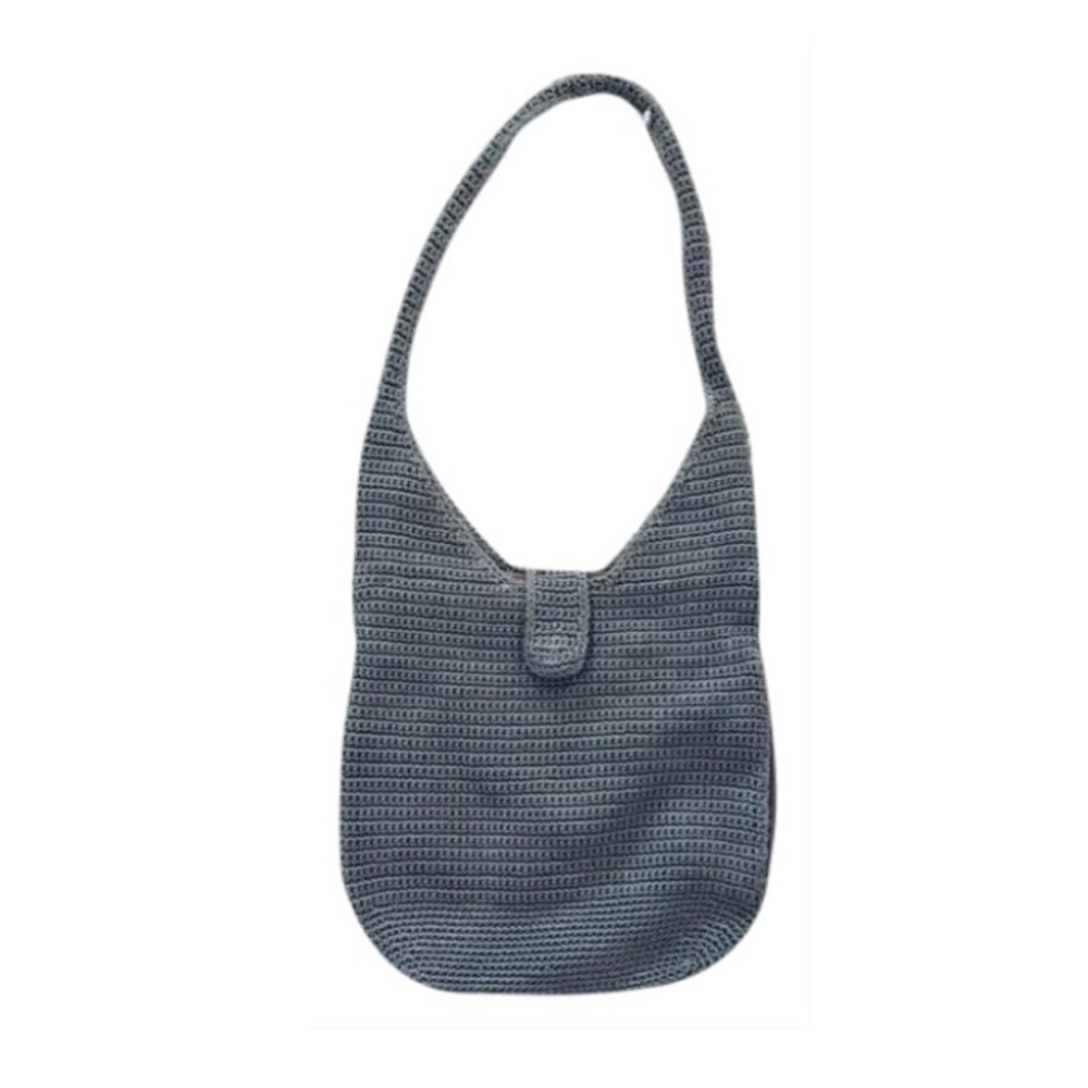 Italian Taupe Knit Shoulder Bag